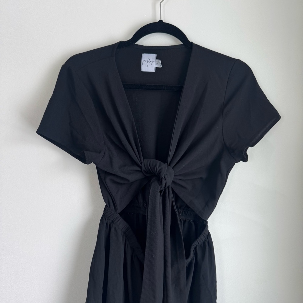 Princess Polly Black Ragnar Tie-Front Romper
